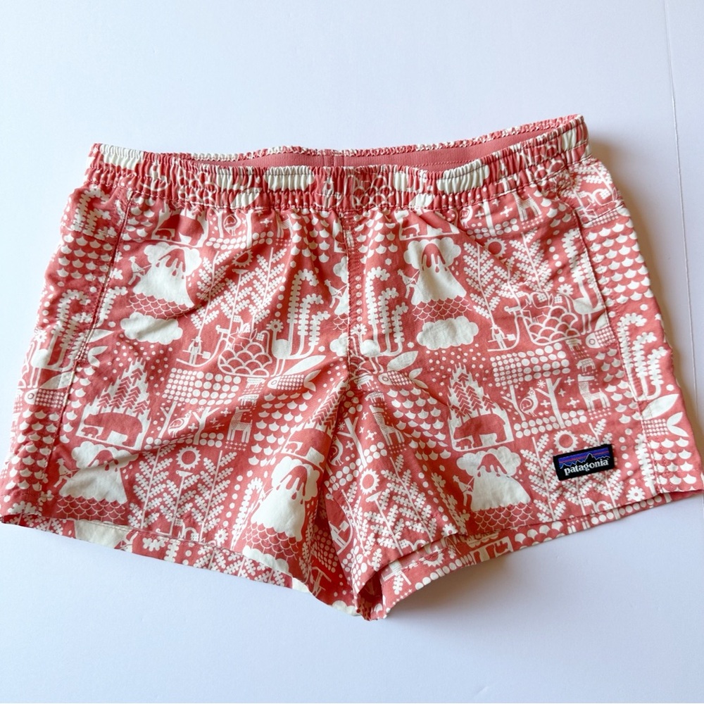 Patagonia Baggies Patterned Shorts Elastic Waist MCQUAIL: PEAK PINK XL - Picture 2 of 8